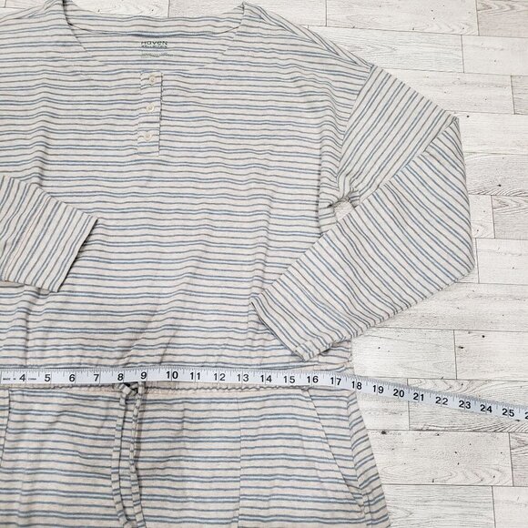 Haven Well Within Cotton Jersey Dress Striped Pockets Coastal Beachy Size L - Picture 10 of 12